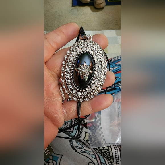 Chico's Reversible Pave Pendant Necklace 18" NWT - Picture 6 of 7